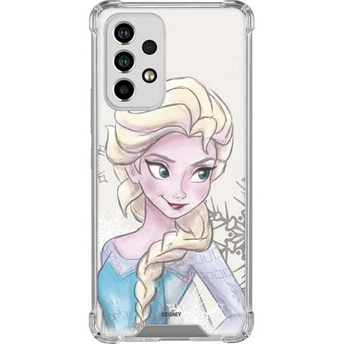 Disney Frozen Elsa Snowflakes Art Galaxy A53 5G Clear Case