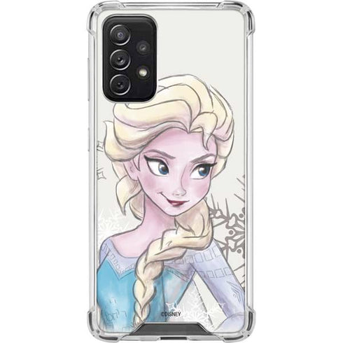 Disney Frozen Elsa Snowflakes Art Galaxy A72 5G Clear Case
