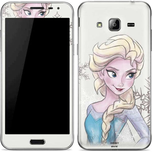 Disney Frozen Elsa Snowflakes Art Galaxy J3 Skin
