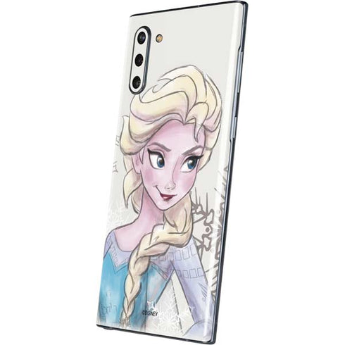 Disney Frozen Elsa Snowflakes Art Galaxy Note 10 Skin