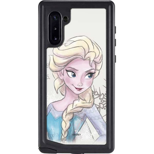 Disney Frozen Elsa Snowflakes Art Galaxy Note 10 Waterproof Case