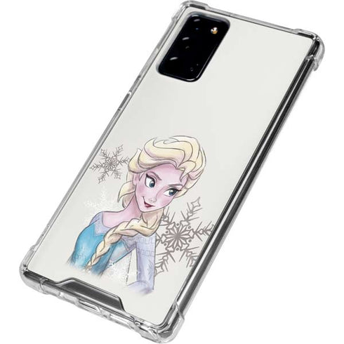 Disney Frozen Elsa Snowflakes Art Galaxy Note20 5G Clear Case