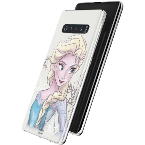 Disney Frozen Elsa Snowflakes Art Galaxy S10 Plus Skin
