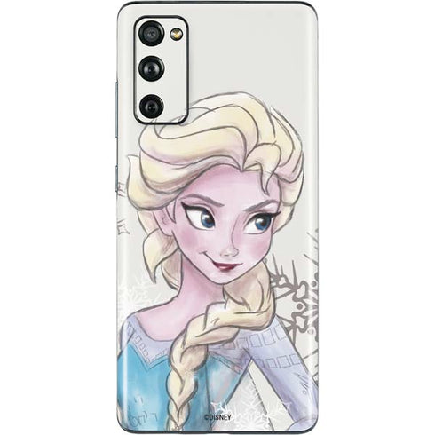 Disney Frozen Elsa Snowflakes Art Galaxy S20 Fan Edition Skin