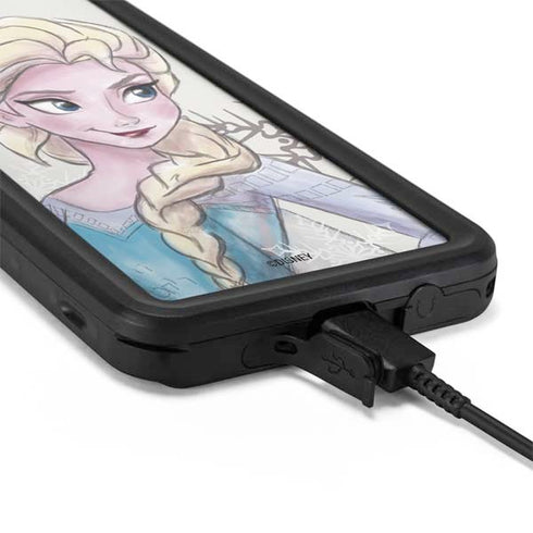 Disney Frozen Elsa Snowflakes Art Galaxy S20 Waterproof Case
