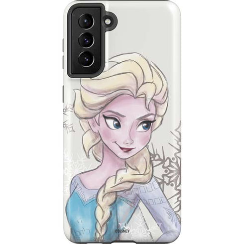 Disney Frozen Elsa Snowflakes Art Galaxy S21 FE Pro Case