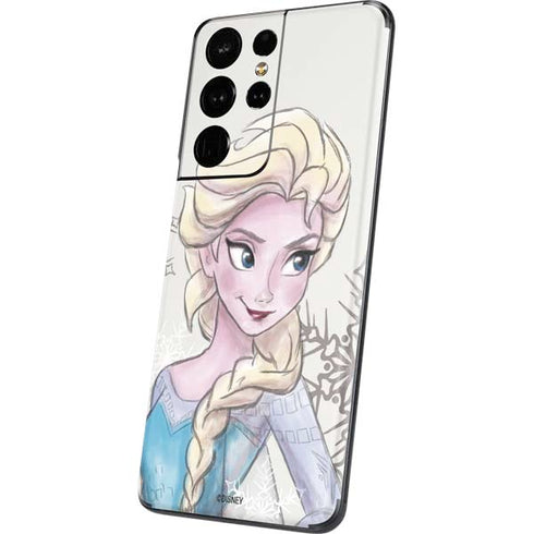 Disney Frozen Elsa Snowflakes Art Galaxy S21 Ultra 5G Skin