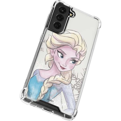 Disney Frozen Elsa Snowflakes Art Galaxy S22 Clear Case