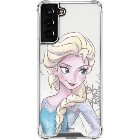 Disney Frozen Elsa Snowflakes Art Galaxy S22 Plus Clear Case