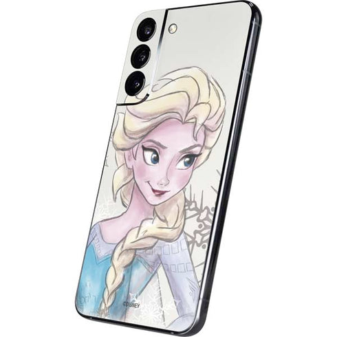 Disney Frozen Elsa Snowflakes Art Galaxy S22 Plus Skin