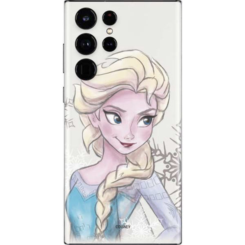 Disney Frozen Elsa Snowflakes Art Galaxy S22 Ultra Skin