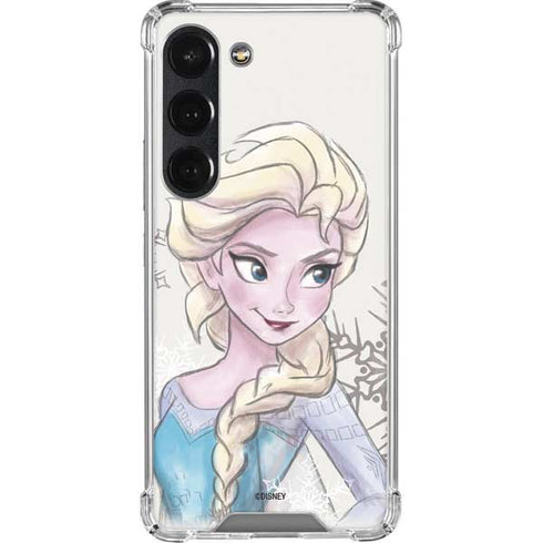 Disney Frozen Elsa Snowflakes Art Galaxy S23 Clear Case