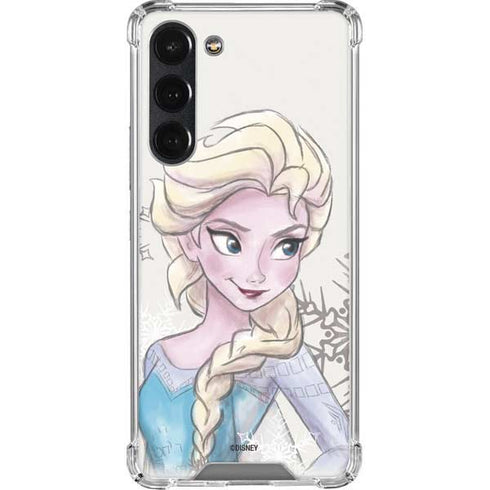 Disney Frozen Elsa Snowflakes Art Galaxy S23 Plus Clear Case