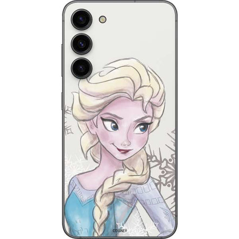 Disney Frozen Elsa Snowflakes Art Galaxy S23 Plus Skin
