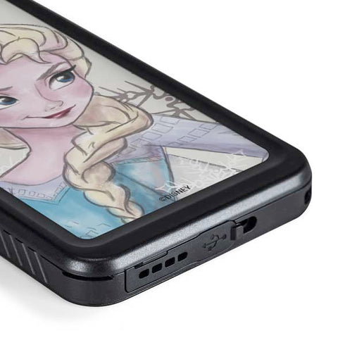 Disney Frozen Elsa Snowflakes Art Galaxy S23 Plus Waterproof Case