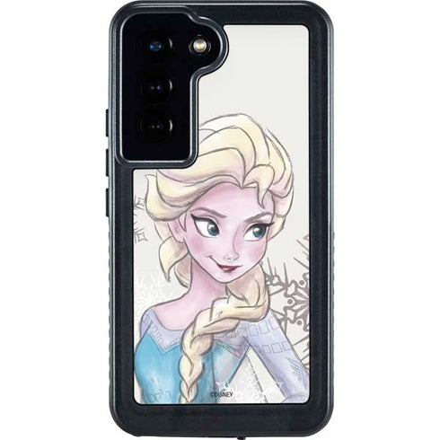 Disney Frozen Elsa Snowflakes Art Galaxy S23 Waterproof Case