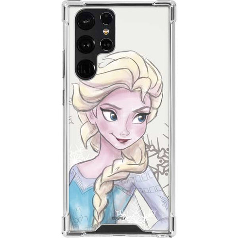 Disney Frozen Elsa Snowflakes Art Galaxy S24 Ultra Clear Case