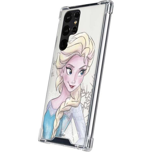 Disney Frozen Elsa Snowflakes Art Galaxy S24 Ultra Clear Case