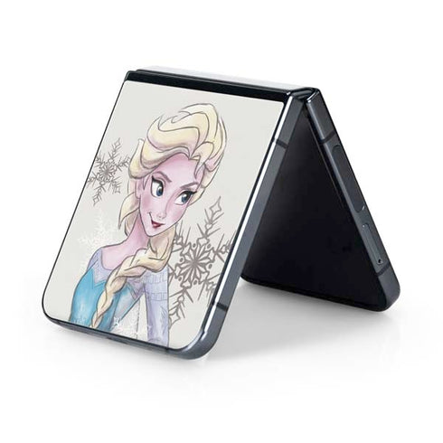 Disney Frozen Elsa Snowflakes Art Galaxy Z Flip5 5G Skin