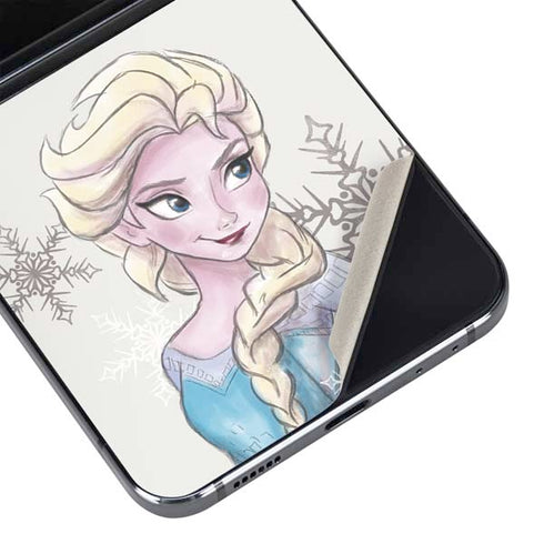 Disney Frozen Elsa Snowflakes Art Galaxy Z Flip5 5G Skin