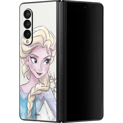 Disney Frozen Elsa Snowflakes Art Galaxy Z Fold3 5G Skin