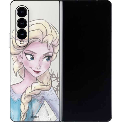 Disney Frozen Elsa Snowflakes Art Galaxy Z Fold4 5G Skin