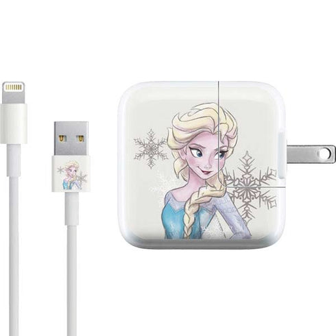 Disney Frozen Elsa Snowflakes Art iPad Charger (10W USB) Skin