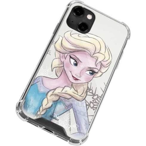 Disney Frozen Elsa Snowflakes Art iPhone 14 Clear Case