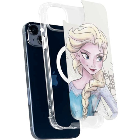 Disney Frozen Elsa Snowflakes Art iPhone 15 Plus MagSafe Case