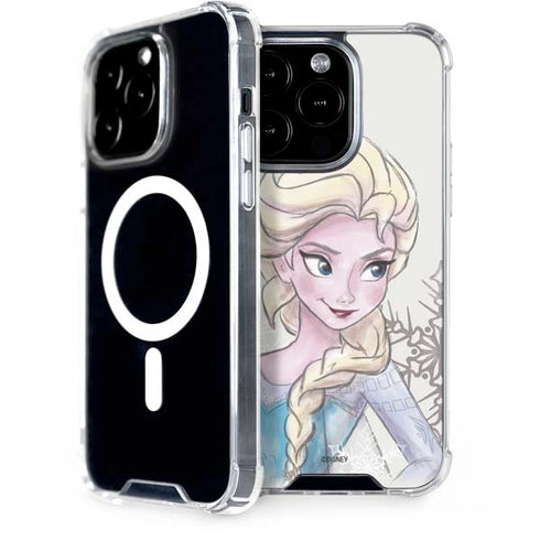 Disney Frozen Elsa Snowflakes Art iPhone 15 Pro MagSafe Case