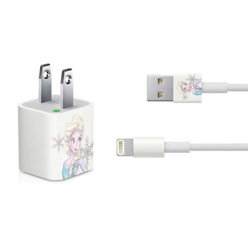 Disney Frozen Elsa Snowflakes Art iPhone Charger (5W USB) Skin