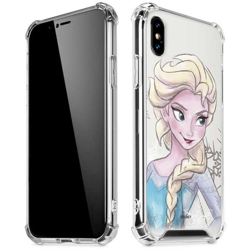 Disney Frozen Elsa Snowflakes Art iPhone XS Max Clear Case