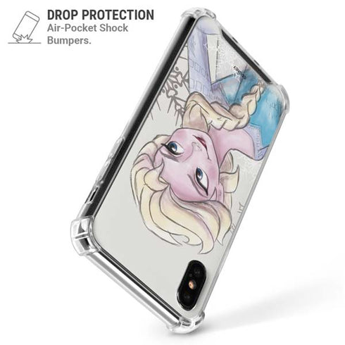 Disney Frozen Elsa Snowflakes Art iPhone XS Max Clear Case