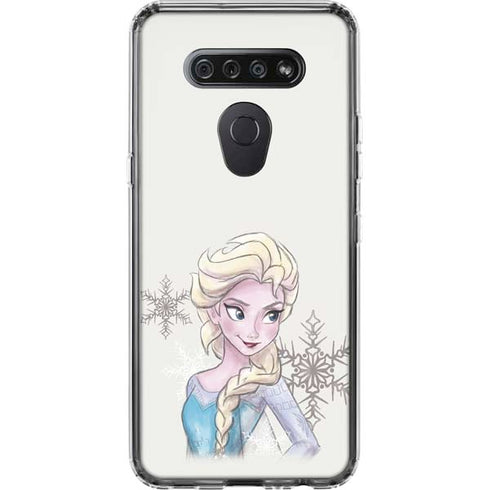 Disney Frozen Elsa Snowflakes Art LG K51/Q51 Clear Case