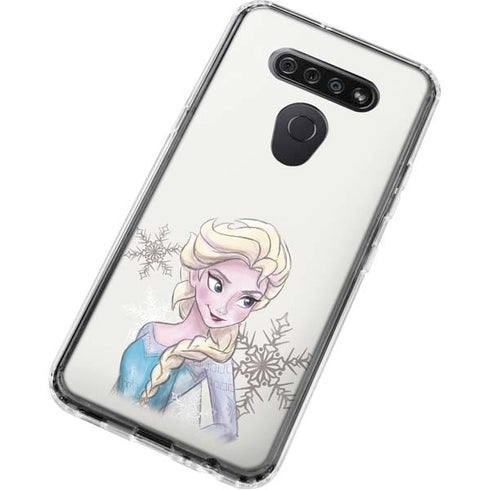 Disney Frozen Elsa Snowflakes Art LG K51/Q51 Clear Case