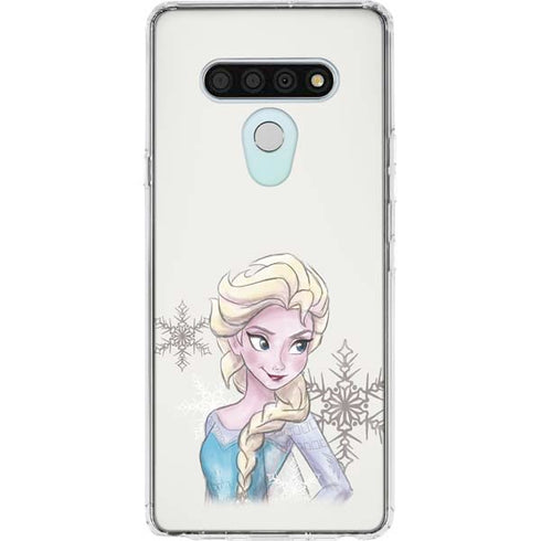 Disney Frozen Elsa Snowflakes Art LG Stylo 6 Clear Case