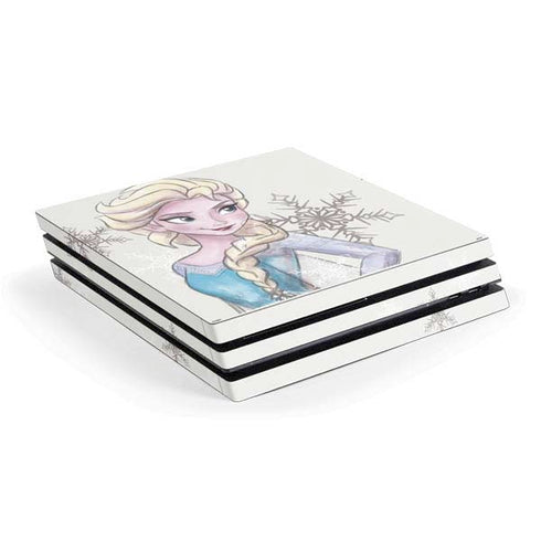 Disney Frozen Elsa Snowflakes Art PS4 Pro Console Skin