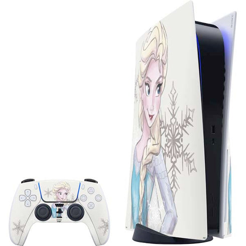 Disney Frozen Elsa Snowflakes Art PS5 Bundle Skin