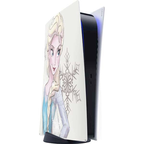 Disney Frozen Elsa Snowflakes Art PS5 Digital Edition Console Skin