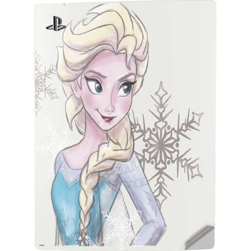 Disney Frozen Elsa Snowflakes Art PS5 Digital Edition Console Skin