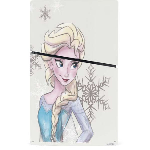 Disney Frozen Elsa Snowflakes Art PS5 Slim Digital Edition Bundle Skin