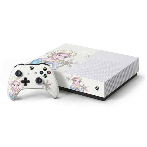 Disney Frozen Elsa Snowflakes Art Xbox One S All-Digital Edition Bundle Skin