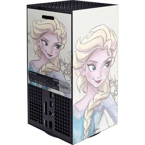 Disney Frozen Elsa Snowflakes Art Xbox Series X Console Skin