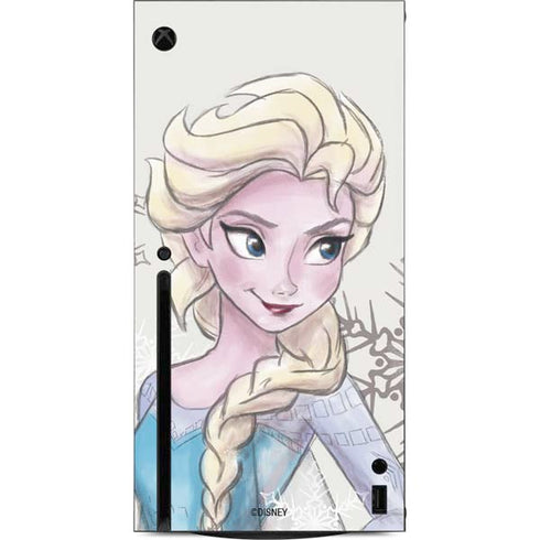 Disney Frozen Elsa Snowflakes Art Xbox Series X Console Skin