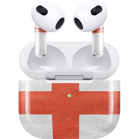 England Flag Distressed Apple AirPods (3rd Gen 2021) Skin
