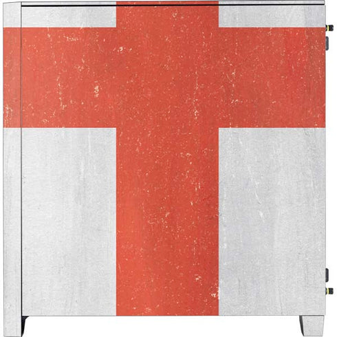 England Flag Distressed Corsair 4000D Tempered Glass Mid-Tower ATX Case Skin