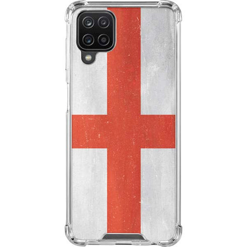 England Flag Distressed Galaxy A12 Clear Case
