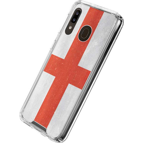 England Flag Distressed Galaxy A30 Clear Case