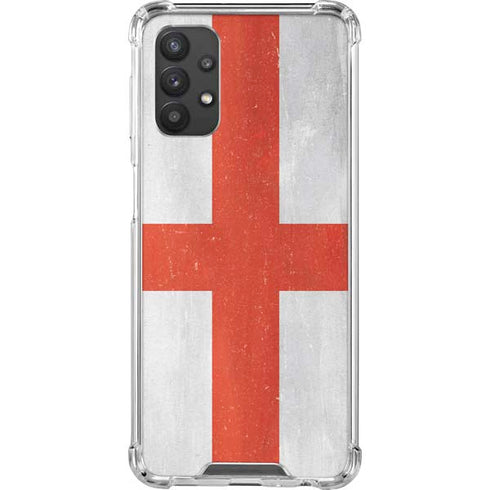 England Flag Distressed Galaxy A32 5G Clear Case