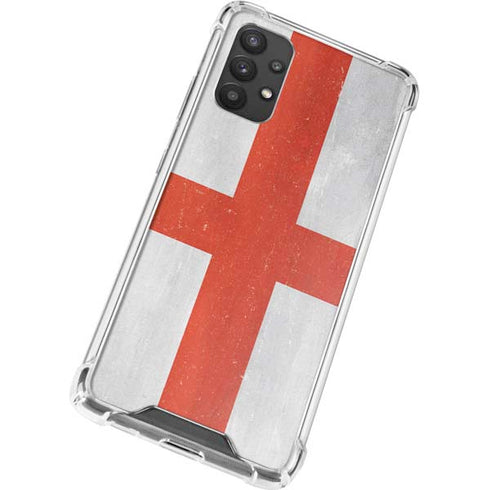 England Flag Distressed Galaxy A32 5G Clear Case